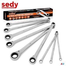 9PC Ratcheting Wrench Set Extra Long Anti-Slip Double Box End 8-22MM With Pouch picture