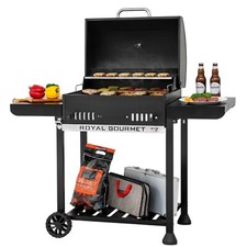 Royal Gourmet 24-Inch Movable Charcoal BBQ Grill with 2 Foldable Side Shelves picture
