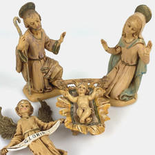 FONTANINI MARY JESUS JOSEPH ANGEL Nativity Lot 4 Depose Italy 4.5