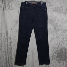 Lucchese Jeans Men 33x34 Dark Indigo Blue Classic Stretch Straight Denim Western picture