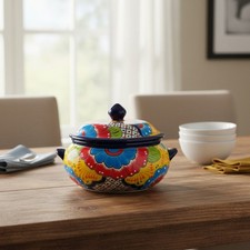 Talavera Cazuela Pot w/ Lid | Mexican Ceramic Soup Pot picture