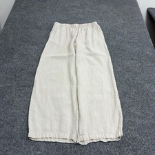 C&C California Pants Womens S Beige Linen Wide Leg Drawstring Casual Boho Summer picture