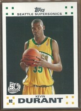 2007-08 Topps Kevin Durant Rookie Card #2 of 14 White Border RC Sonics HOF NBA picture