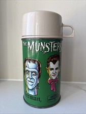 Vintage 1965 MUNSTERS Thermos For Lunchbox Awesome Graphics Colors Thermos Brand picture
