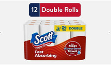 NEW Scott Paper Towels Bulk 24 Regular Rolls 12 Double Rolls White picture