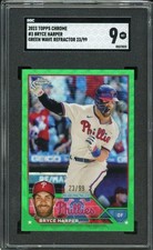 Bryce Harper /99 Green Wave Refractor SGC 9 2023 Topps Chrome Card picture