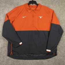 Texas Longhorns Jacket Mens 3XL Orange Windbreaker Pullover Collared Nike Logo picture