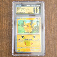 CGC Pristine 10 Pikachu 023/128 30th Celebration 2026 Holo Pokemon TCG Card picture