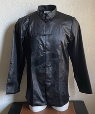 VTG RARE  Black Tang Suit/kung Fu Jacket Dragon Design  Size XXL picture