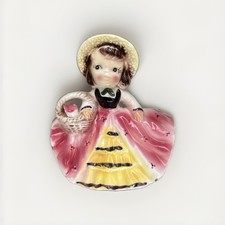 Vintage Relpo Girl Planter Pink Dress Ceramic Japan Mid Century Collectible picture