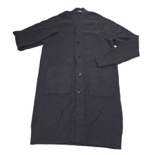 Lemaire Long Cardigan Sweater Mens Small Wool V-Neck Anthracite Gray Melange picture