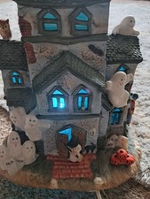 Vtg RARE Old World Christmas OWC 1987 Halloween Ceramic Haunted House picture