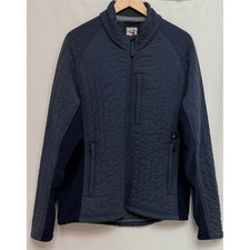 Relwen Mens Quilted Jacket Navy Blue Full Zip Lightweight Puffer Coat Large picture