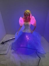 2018 Hallmark Keepsake Angel Lights Barbie Tree Topper Light Up QFM1233 Open Box picture