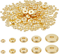 300 Pcs 18K Gold Filled Flat round Spacer Beads Set picture