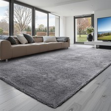 VEVOR Indoor Plush Area Rug 8 x 10ft Grey Plush Carpet for Living Room Bedroom picture