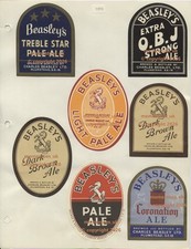 Beamish Irish Brewery x 6 Beer Labels Ireland c1959 advertising ale picture