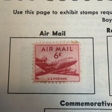 Very rare Genuine - USA 6 Cent Red US Air Mail Stamp 1949 SC41 picture