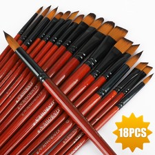 18Pcs Artist Paint Brushes Set Art Acrylic Oil Watercolour Painting Craft Model picture