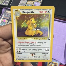 Dragonite 4/62 Rare Fossil Pokemon Unlimited Holo Heavily Played picture