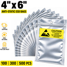 Anti Static ESD Bags 4x6 Shielding Zip Resealable Silver Electronics 100-500pc picture