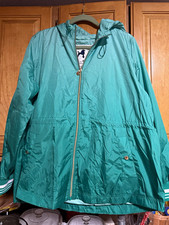 Isaac Mizrahi Live Women’s 1X Green Solid Hooded Full Zip Windbreaker Jacket picture