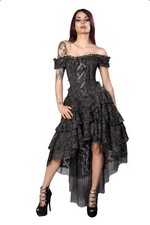 Women's Dress Black Ophelie Corset Top Lace Skirt Steampunk Gypsy Pirate Gothic picture