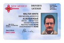 Walter White Driver's License Card Skin Decal Sticker Breaking Bad 3-pack picture