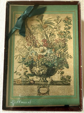 VTG 1992 Hallmark Robert Furber 12 Months December Flower Vase Xmas Cards Set 16 picture