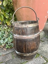 Antique GEORGE III BRASS BOUND MAHOGANY PEAT BUCKET picture