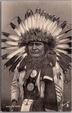 c1910s TUCK'S INDIAN CHIEFS Series II Silverette Postcard 