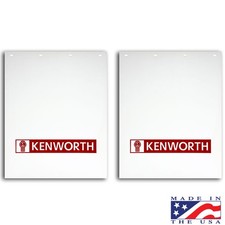 KENWORTH Mud Flaps Poly  24” X 30” KENWORTH Logo (pair) RED/White picture