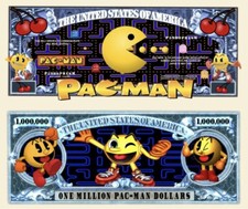 25 Pack Pacman Dollar Bills Arcade Game Money Collectible $1 Million Banknote picture
