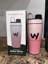 VitaHustle Stainless Steel Shaker Cup with Twist Off Cap, Leakproof,Blender Ball picture