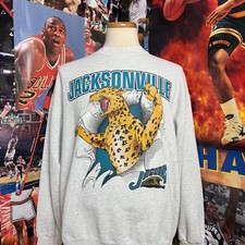 Vintage 90s Jacksonville Jaguars Nutmeg Break Through NFL Sweatshirt Sz 2XL picture