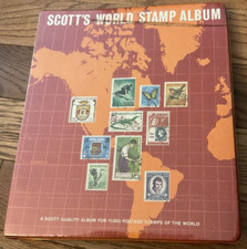 Scott’s World Stamp Album Book Postage Stamp Album 1973 4 Stamps Inside Collect picture