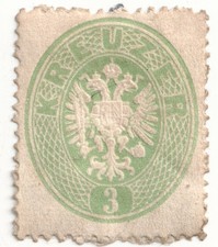Austria 1863 3kr Green P14 - Mint MH picture