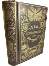 Antique Victorian 1855 Sears Pictorial of United States Gilt Gilded Ornate Book picture
