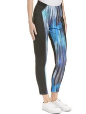 NWT ELIE TAHARI SPORT Trina Leggings Blue/Black Womens SIZE MED picture