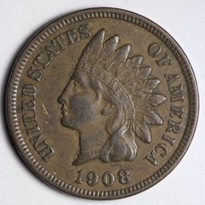 1908 Indian Head Cent Penny VF / XF SHARP LIBERTY picture