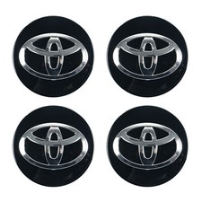 4 pcs Set of Toyota Wheel Center Hub Caps | 62mm I Black Logo Rim Covers picture