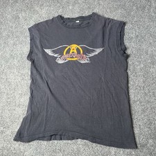Vtg 1984 Aerosmith Back In The Saddle Tour T-shirt Sleeveless Band Tee Mens L picture