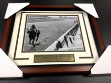 RON TURCOTTE SECRETARIAT TRIPLE CROWN WINNER 1973 FRAMED 8x10 PHOTO BELMONT picture
