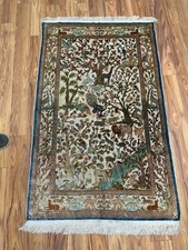 Turkish Hereke Silk Hand-Knotted Area Rug 3'1