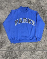 Parke Women’s Varsity Mockneck Sweatshirt Blue in S/M picture