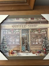 Viral Hobby Lobby Christmas ~ Coffee Shop Framed Wall Decor Art picture