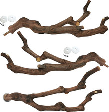 kathson Natural Parrot Perch Bird Stand Pole Wild Grape Stick Paw Grinding Fork picture