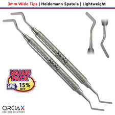 2Pc Heidemann Spatula 3mm| Wide Tip Composite Filling Tool Lightweight Handle picture