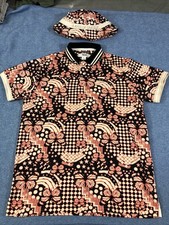 Evolution Akoo Polo Shirt & Hat Mens Size Lg Golf Urban Streetwear Hip Hop EUC picture