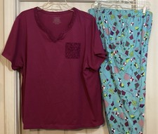 Catherines 2 Piece Sleepwear Short Sleeve Top 3X Bottom 2X picture